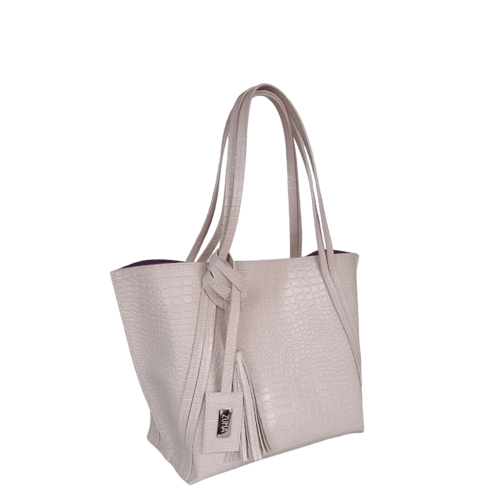 Bolso en cuero para mujer Eleonora Reptil nude 2