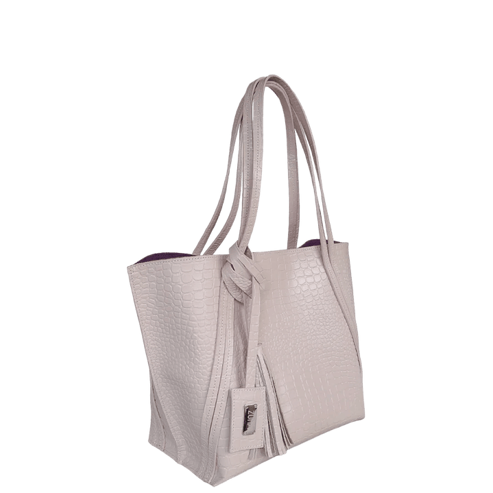 Bolso en cuero para mujer Eleonora Reptil nude 3