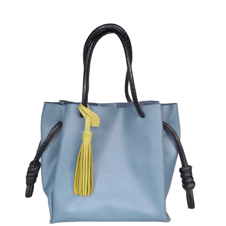 Bolso en cuero para mujer Sofia azul celeste 1