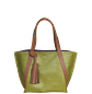 Bolso en cuero para mujer Eleonora reptil verde limon - Miniatura 3