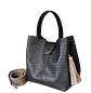 Bolso grande en cuero para mujer Camila Reptil negro - Miniatura 3