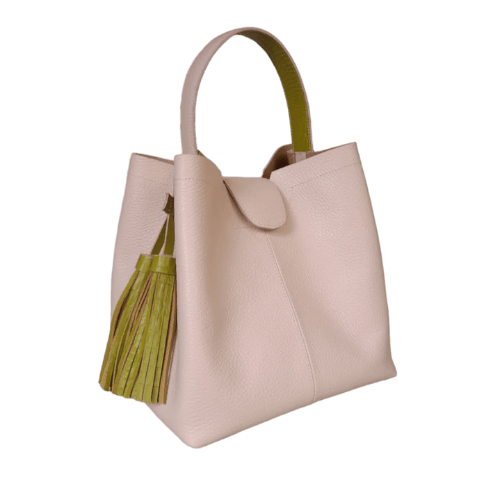 Bolso grande en cuero para mujer Camila nude 1