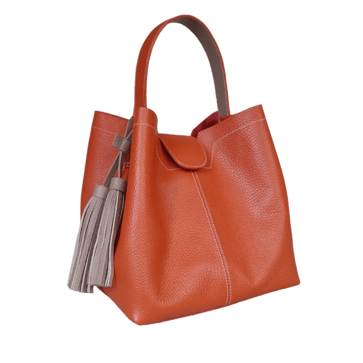 Bolso grande en cuero para mujer Camila Jengibre 1