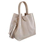 Bolso grande en cuero para mujer Camila Anaconda oro peltre