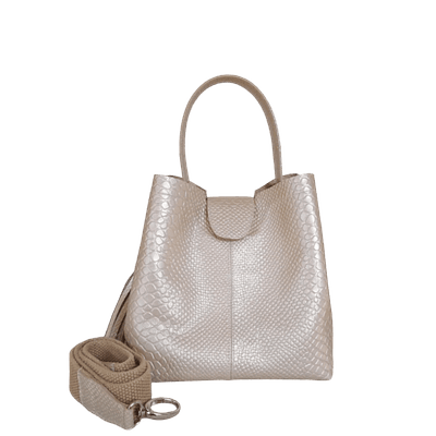 Bolso en cuero para mujer Lucia anaconda oro peltre