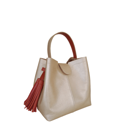 Bolso en cuero para mujer Lucia Oro