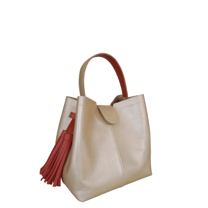 Bolso en cuero para mujer Lucia Oro 1