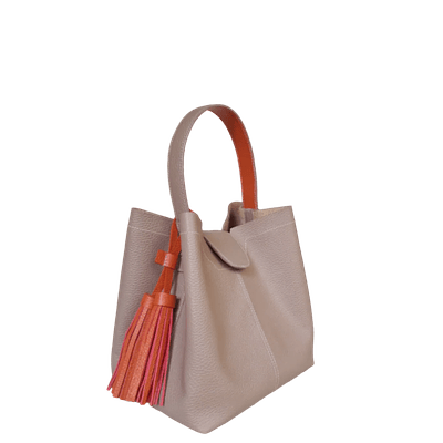 Bolso en cuero para mujer Lucia Taupe