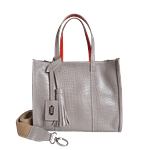 Bolso en cuero para mujer Greta reptil taupe