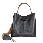 Bolso grande en cuero para mujer Camila color negro