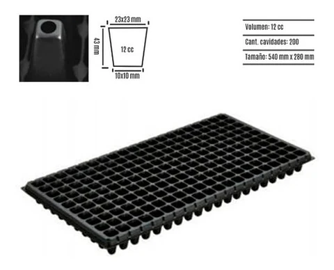 Pack 4 Bandejas Almacigueras de 200 Cavidades