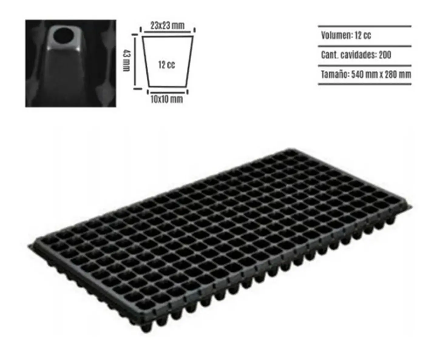Pack 4 Bandejas Almacigueras de 200 Cavidades 1