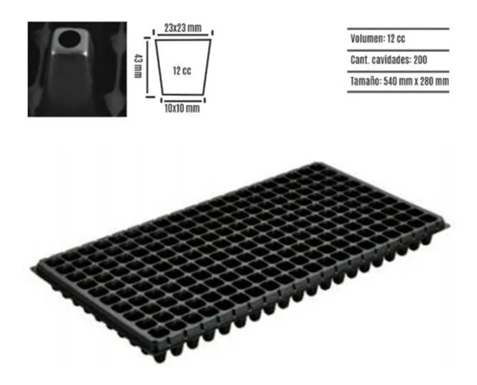 Pack 4 Bandejas Almacigueras de 200 Cavidades 1