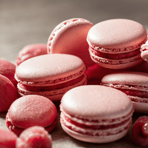 Natural Raspberry Macarons