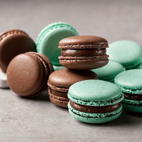 Macarons de Menta y Chocolate
