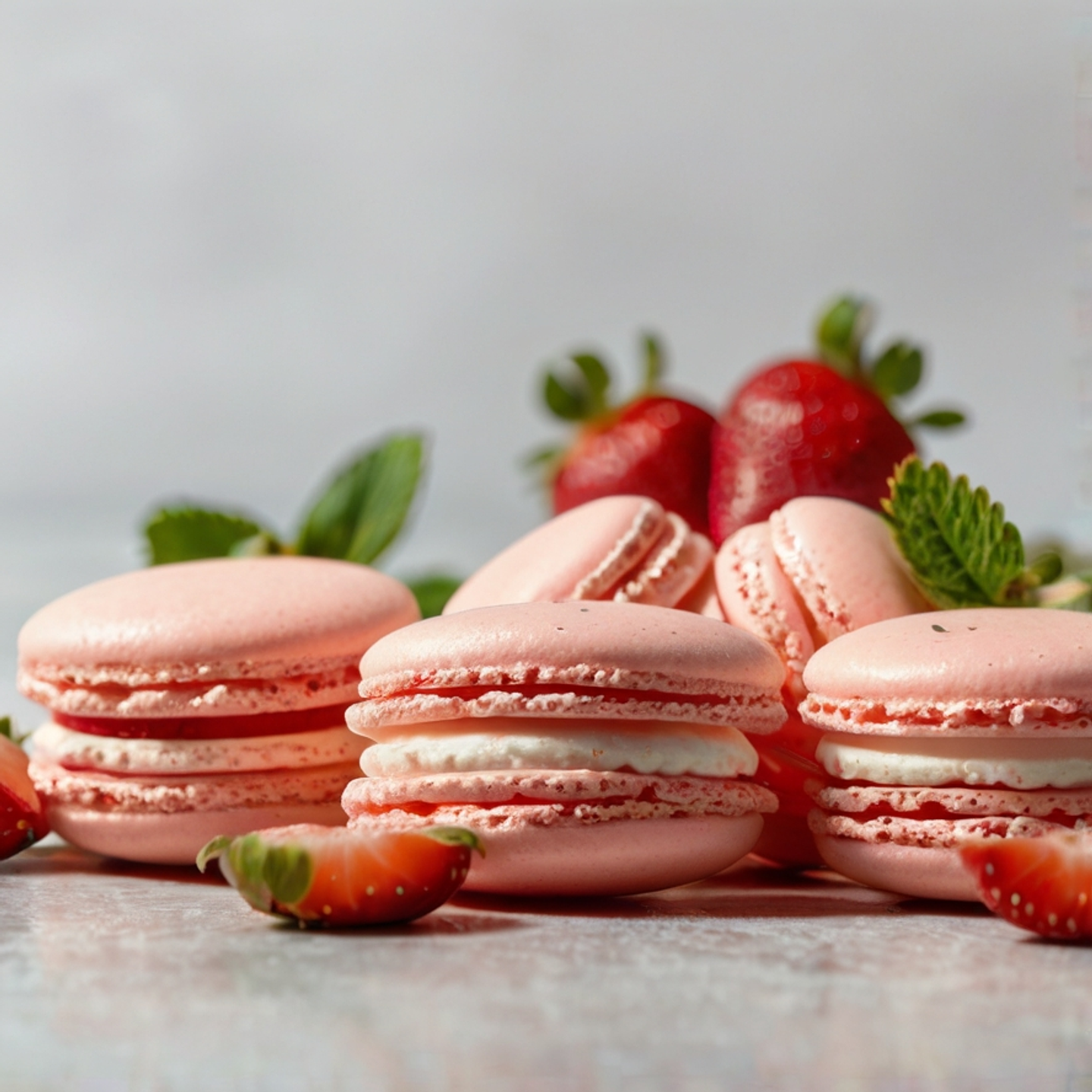 Macarons de Fresa con Crema 1