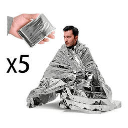 Pack 5x Manta Térmica De Aluminio Supervivencia, Emergencia, Trekking