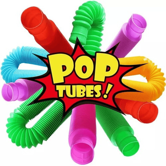 Set 6x Pop It Tubo Fidget Toy De Colores Juguete Para Ñiños