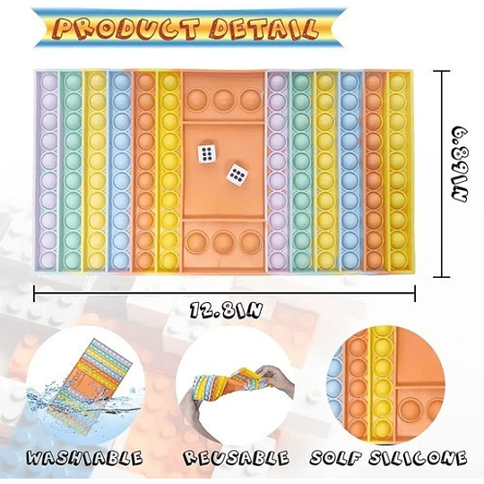 Pop It Juguete De Mesa Didáctico Antiestrés Con Dados Color