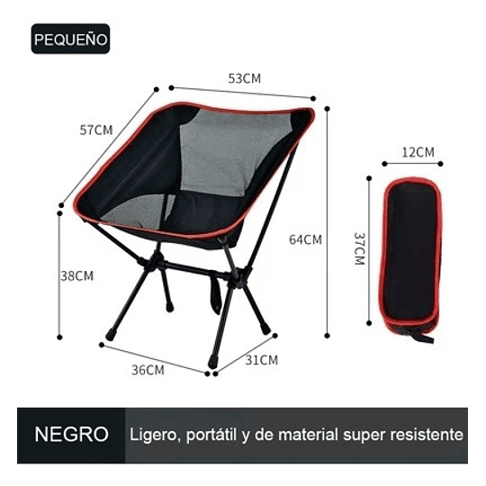 Silla Plegable Corta De Camping Negro