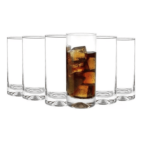 X6 Vasos Altos De Vidrio 450 Ml