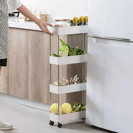 Estante Organizador Baño Y Cocina Con Ruedas 4 Niveles Hogar