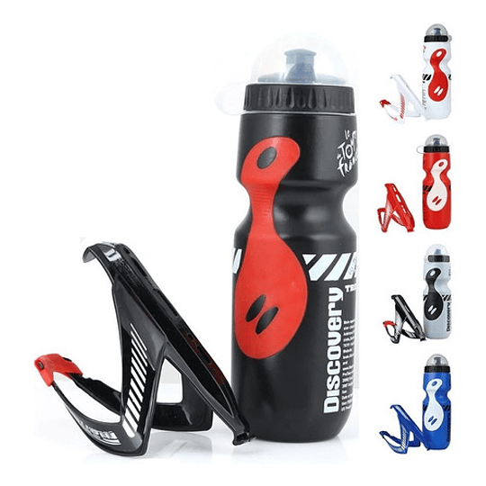 Set Botella Agua 650ml + Soporte Bicicleta