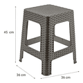 Piso Banquito  Rattan Simil Pack 4 Uni