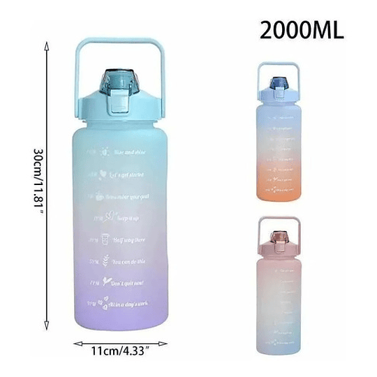 Botella De Agua Deportiva Y Camping Motivacional