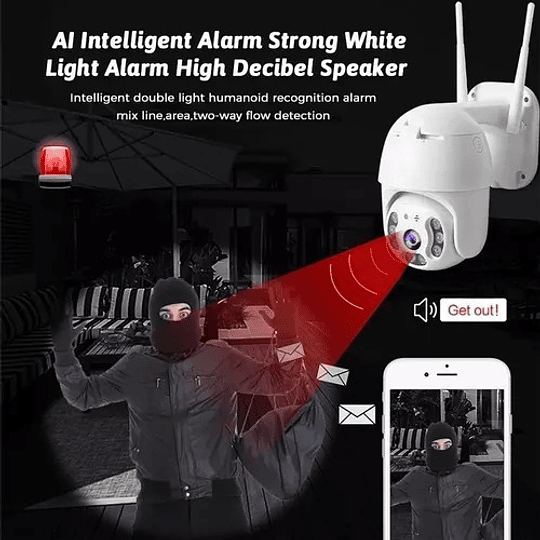 Smart Camara Ip Wifi Alarma Exterior Anti Agua Ip66