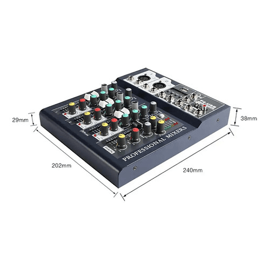 Mezclador De Audio Dj Consola 4 Canales Bluetooth Usb 