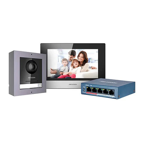 Kit Videoportero IP Hikvision DS-KIS602 2MPx Monitor LCD MicroSD 16GB