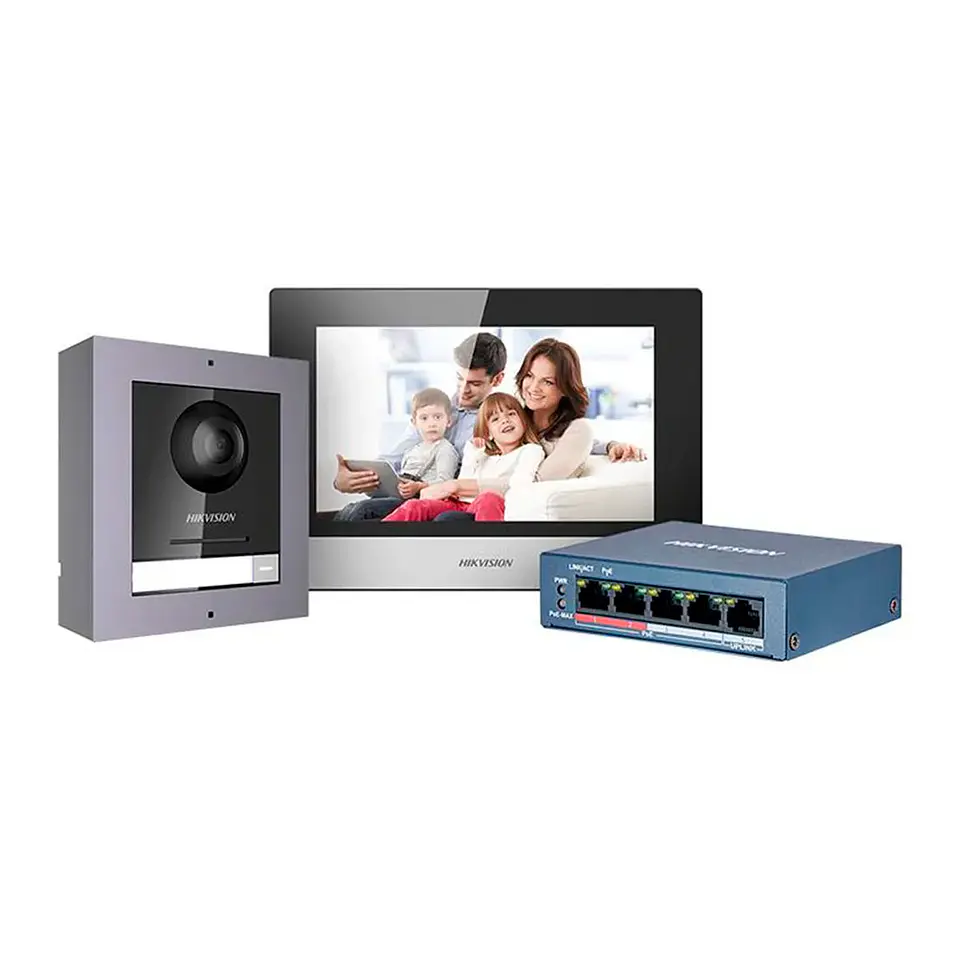 Kit Videoportero IP Hikvision DS-KIS602 2MPx Monitor LCD MicroSD 16GB 1