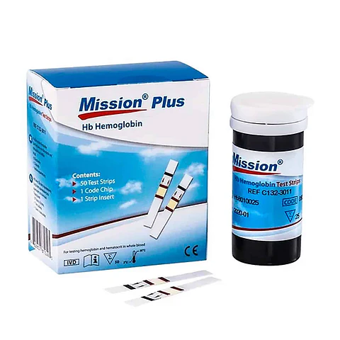 Tiras Reactivas de Hemoglobina Mission HB Caja de 25