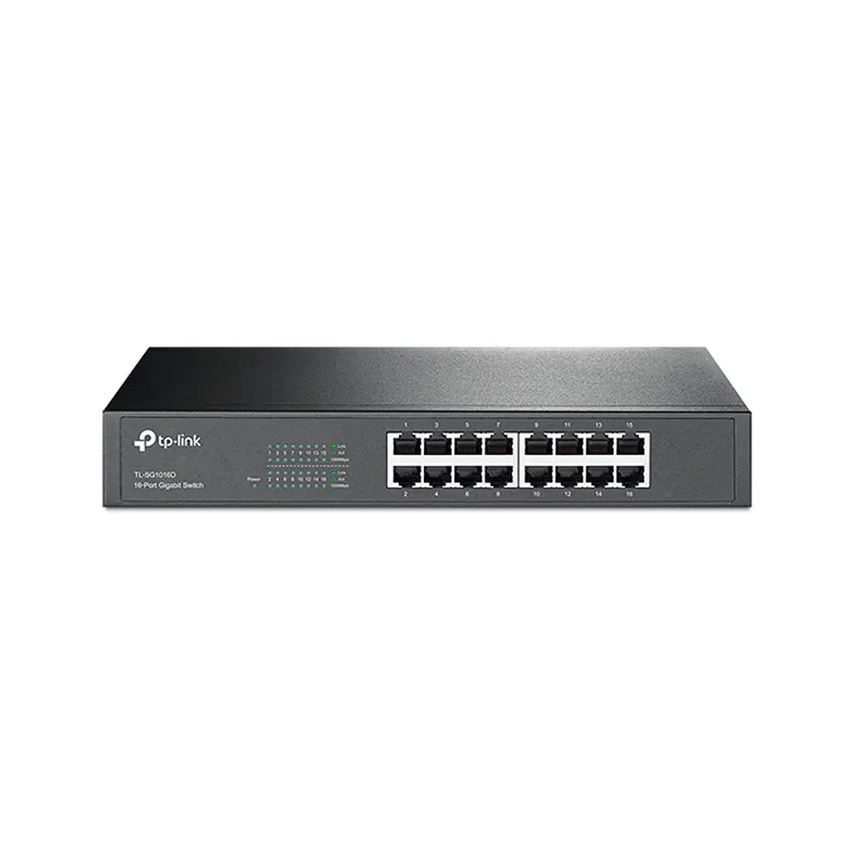 Switch TP-Link TL-SG1016D de 16 Puertos Gigabit Case Rackeable 13” 1