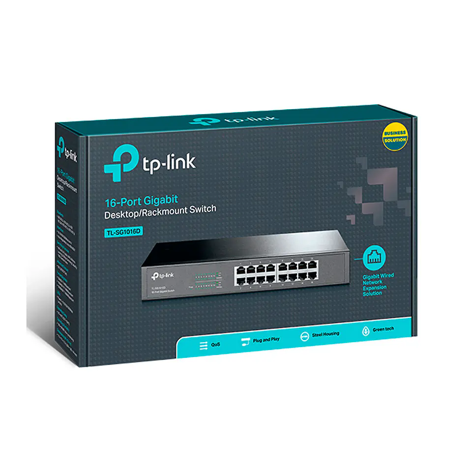 Switch TP-Link TL-SG1016D de 16 Puertos Gigabit Case Rackeable 13” 4