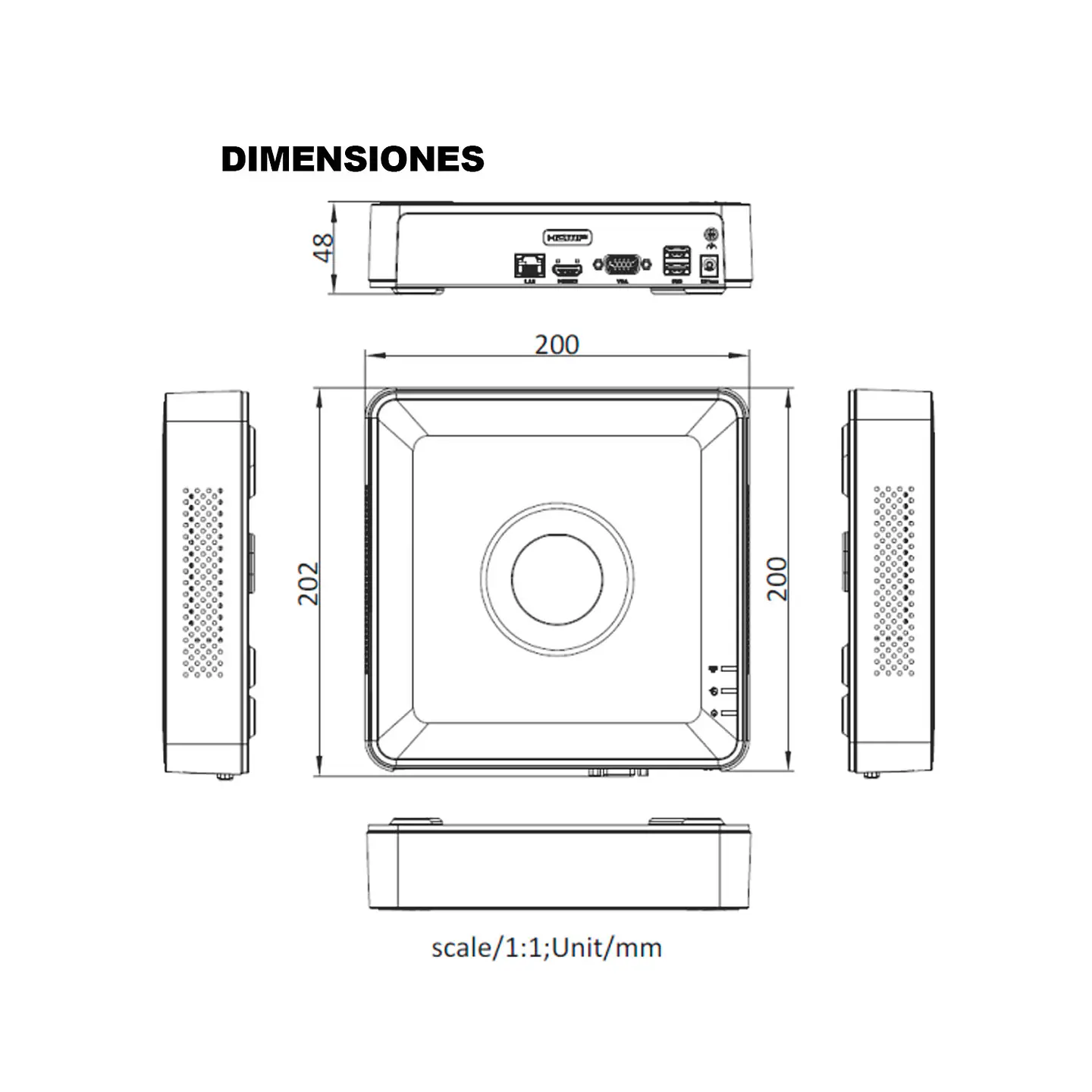 NVR 04 Canales Hikvision 1 Sata Hasta 4MP Salida HDMI/VGA 3