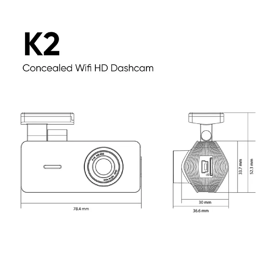 Cámara para Autos Hikvision K2 Full HD Wi-Fi 4