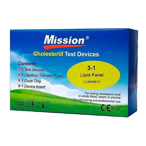 Tiras Reactivas de Colesterol Mission Caja de 25