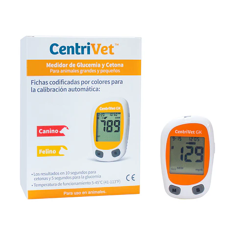 Kit Medidor de Glucosa y Cetona Centrivet para Perros y Gatos