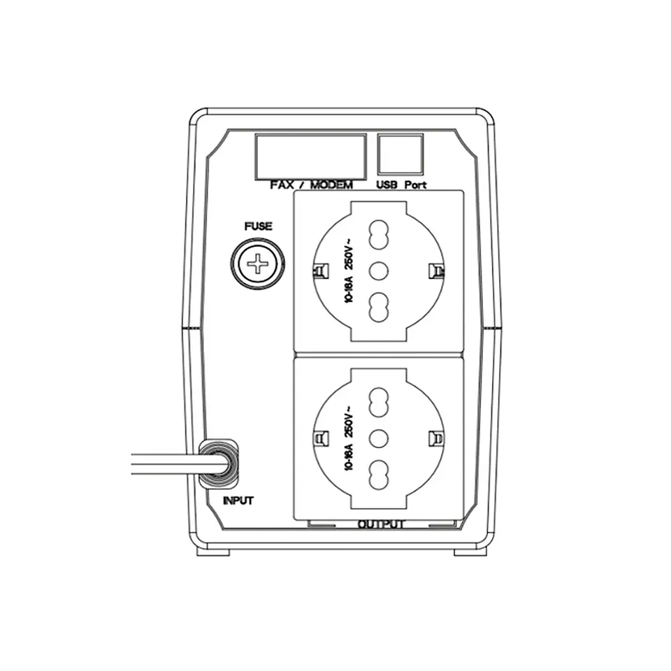 UPS Hikvision DS-UPS600, 4 Tomas 600VA 360 Watts 220V 3
