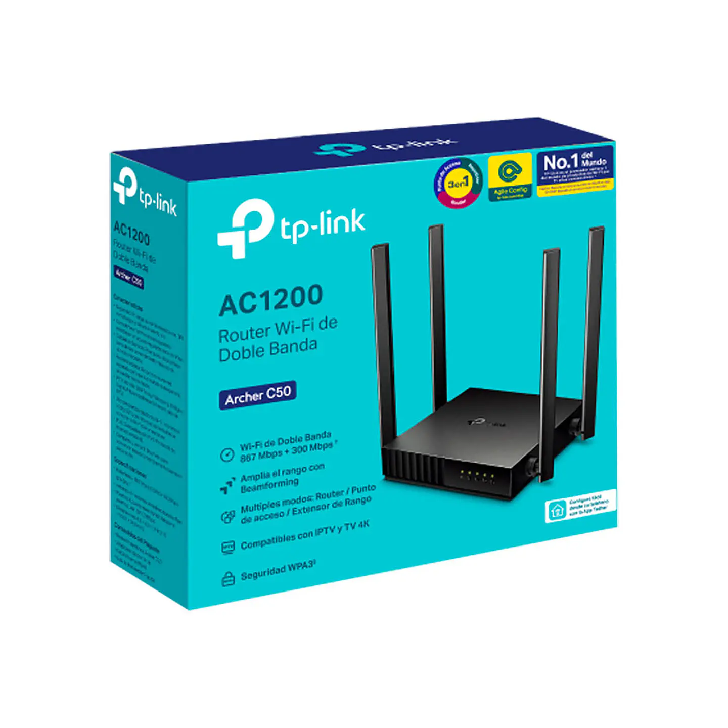 Router Tp LinkArcher C50 WiFi de Doble Banda AC1200 4 Antenas 4