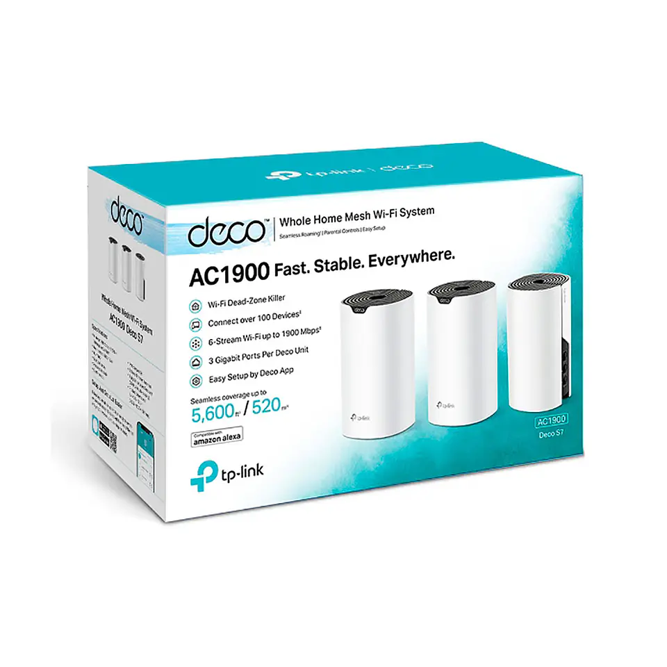 Sistema WiFi Mesh Tp Link Deco S7 AC1900 Gigabit AC1900 3 Pack 4