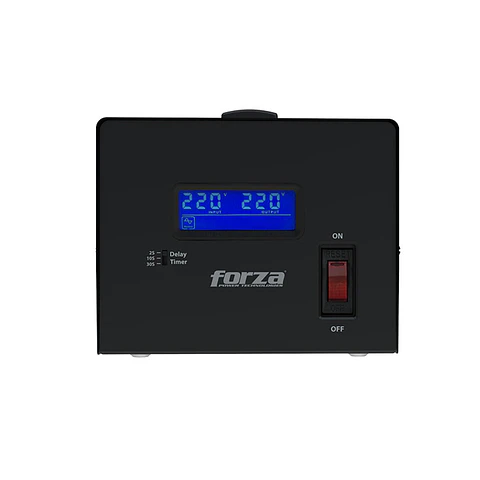 Estabilizador de Voltaje Forza FVR-6002, 6000VA/3000W, 3 tomas, Negro