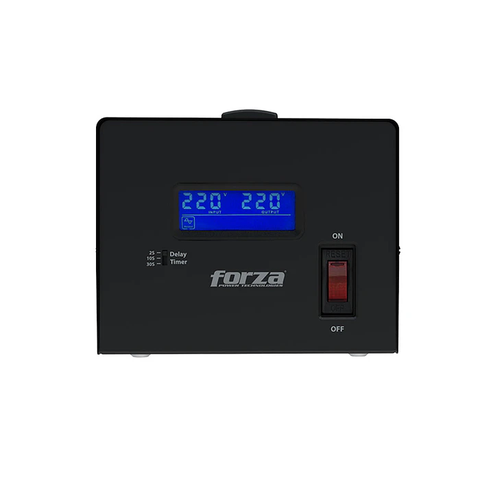 Estabilizador de Voltaje Forza FVR-6002, 6000VA/3000W, 3 tomas, Negro 1