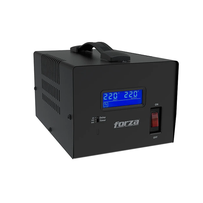 Estabilizador de Voltaje Forza FVR-6002, 6000VA/3000W, 3 tomas, Negro 2
