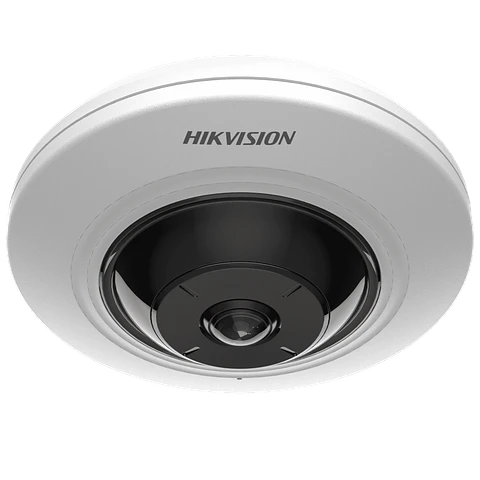 Cámara Ojo de Pez Hikvision DS2CD2955G0-ISU, IP, 5MP, Panorámica 180° / 360°, Blanco