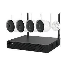 Kit Hikvision NK844WBH, NVR 8 Canales + 4 Cámaras Bullet 4MP EasyLink WiFi 6, Negro/Blanco