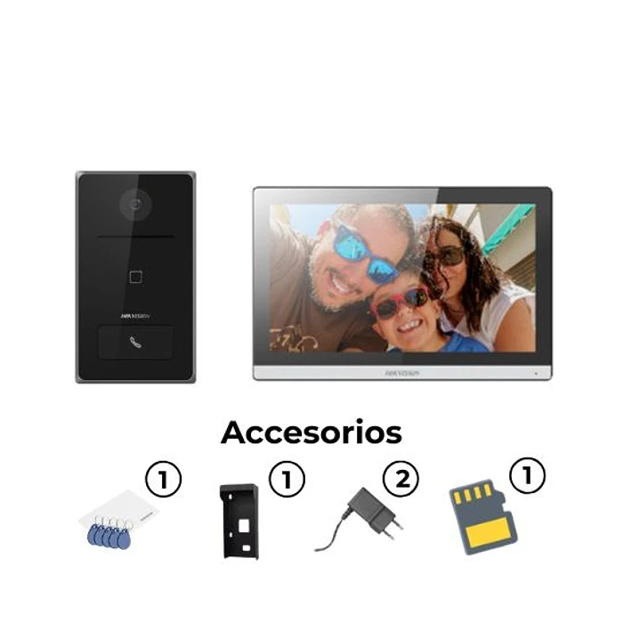 Videoportero IP Hikvision DS-KIS608P con PoE | Kit Completo 1