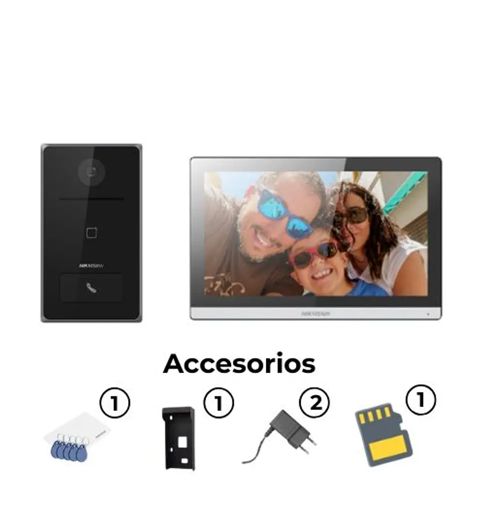 Videoportero IP Hikvision DS-KIS608P con PoE | Kit Completo 1